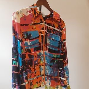 Zip-front contemporary blouse